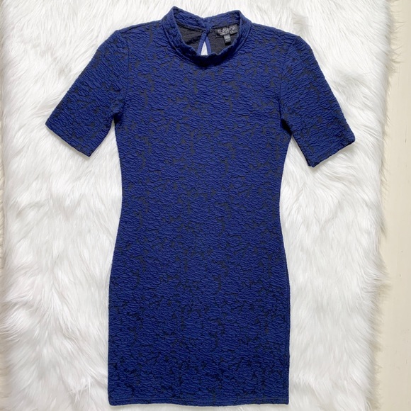 SOLD-Topshop Floral Jacquard Knit Sheath Mod Dress - Picture 5 of 8